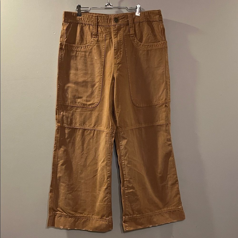 BDG Wide Leg Canvas Pants in Brown